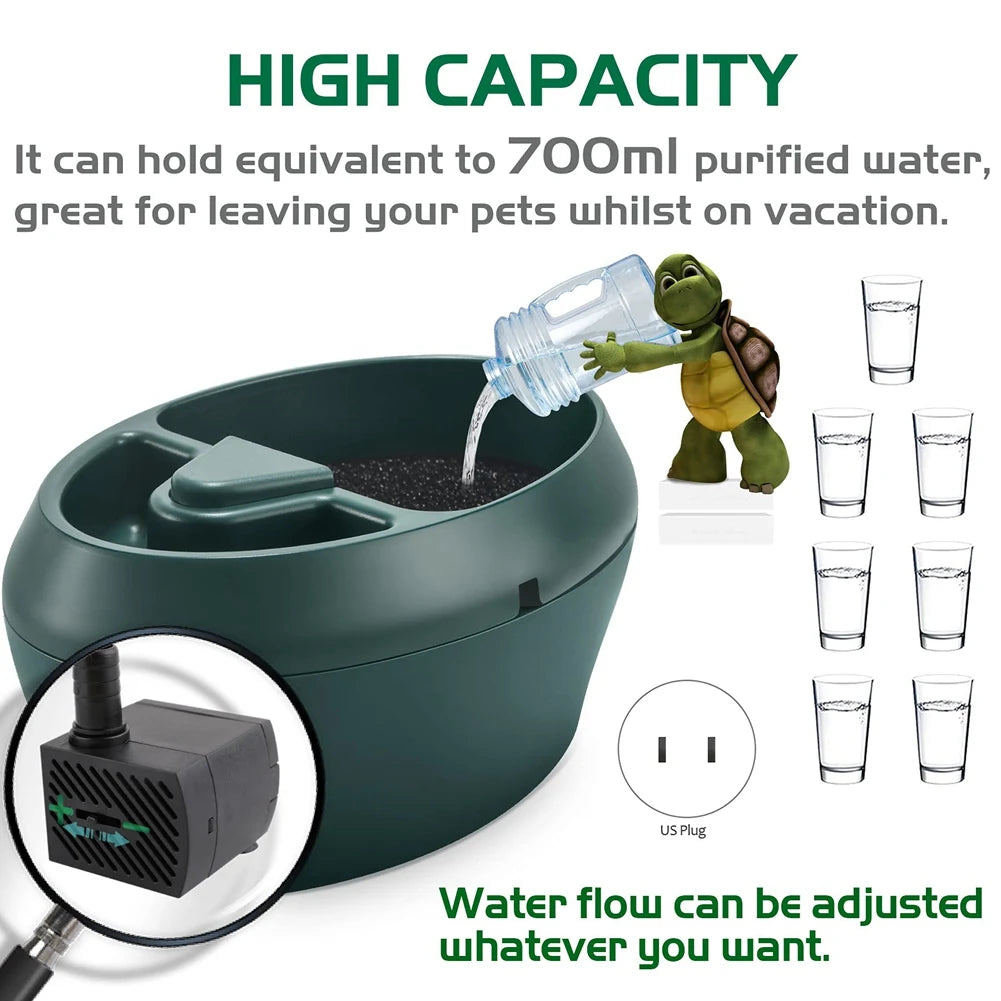 Reptile Drinking Fountain with Snack Trough